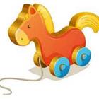 Toy cheval de bois avec de la ficelle