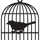 Un oiseau de bande dessinée à l'intérieur d'une cage