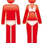 Un homme et une femme à figures rouges dans leurs sous-vêtements