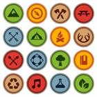 Un groupe de points avec différents symboles et couleurs