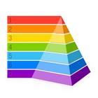 Une pyramide avec des couleurs différentes