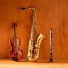 Trois instruments se trouvant contre le mur